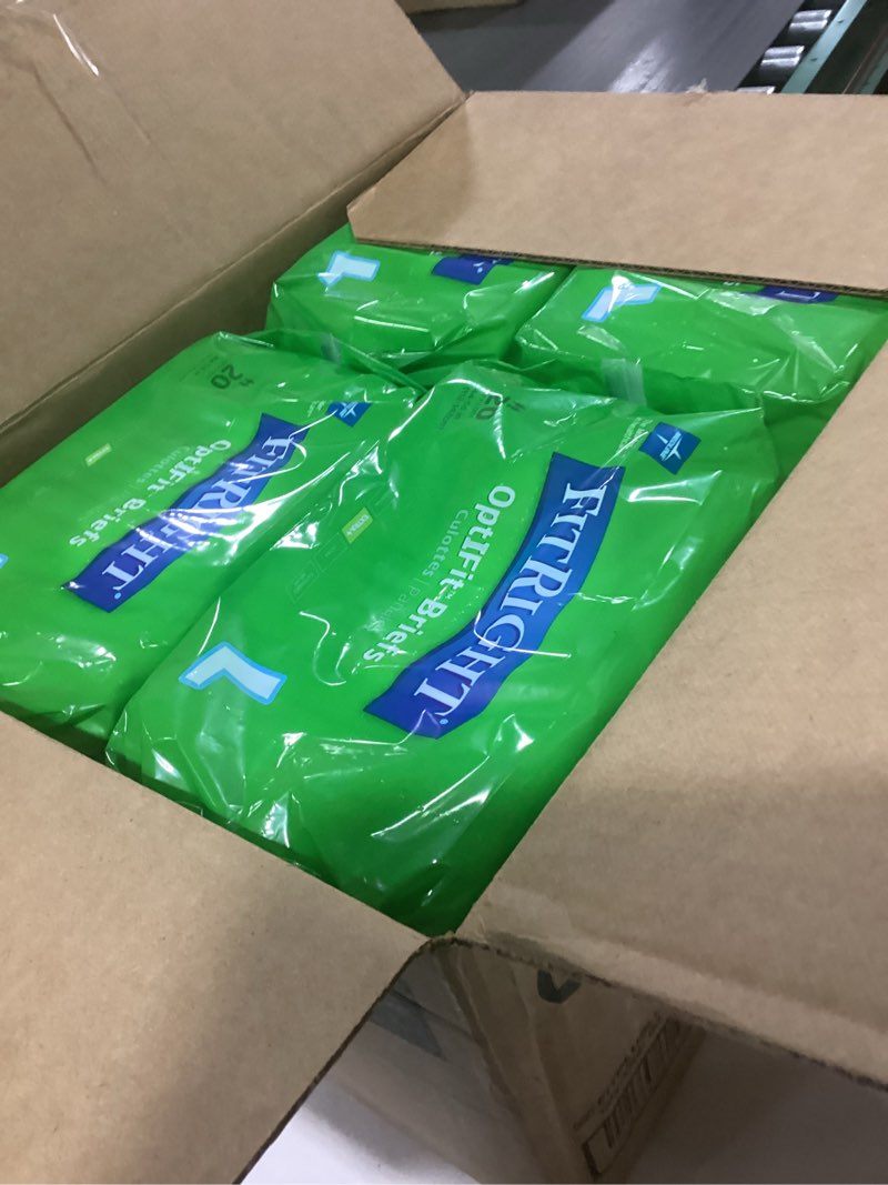 Condition photo showing Good Condition for FitRight Adult Diapers, Extra+ Heavy Absorbency, L (Waist Size 44in-56in), 80 Count, OptiFit Incontinence Briefs for Men and Women, Disposable, Moisture-Wicking, Leak Protection. 80 Count Large
