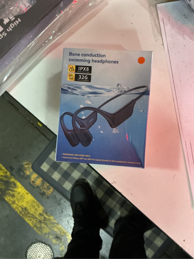 Condition photo showing New/Like New for swimming headphones underwater, bone conduction swimming headphones ipx8 waterproof open ear headphones with 32gb built-in mp3, bluetooth 6.0 dual mode, dual device pairing, magnetic charging(beige