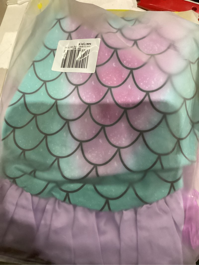 Condition photo showing New/Like New for Funna Little Mermaid Costume for Girls Princess Dress Up with Accessories Wig Purple 7-8 Years