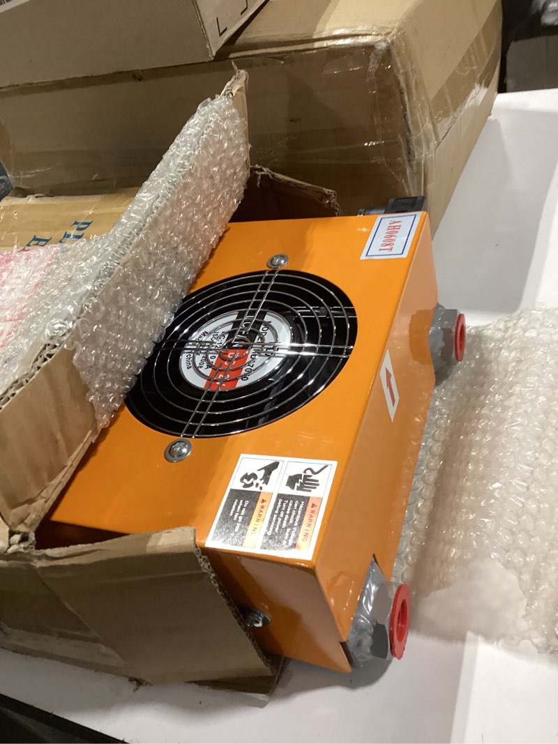 Condition photo showing Good Condition for ah0608t-ca hydraulic oil cooler cooled radiator dc 12v 38w 1.3 quare meters heat dissipation 60l/min