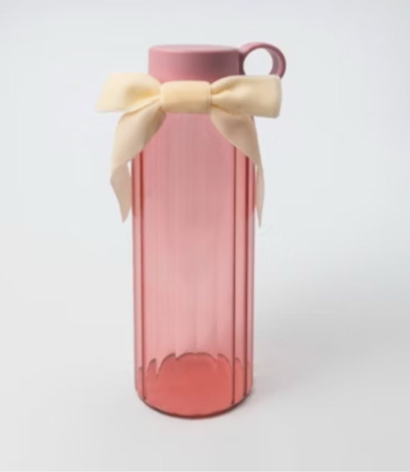 MFR Studio Glass Water Bottle with Bow Purple 20 fl oz