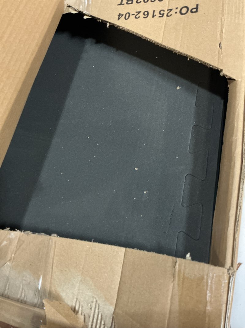 Condition photo showing Good Condition for SUPERJARE 0.56'' Thick 12 Pcs 48 Sq Ft Rubber Top Exercise Equipment Mats, High Density EVA Foam Mats with Rubber Top, Interlocking Gym Flooring for Home Gym, Protective Workout Mat, Black/Grey 12 Tiles (48 Sq Ft) Black/Grey