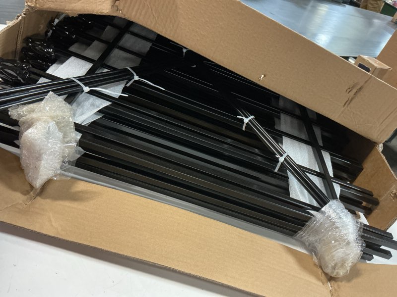 Condition photo showing Good Condition for arifaro metal garden fence 24" h x 24" w (5 pack, length 10 ft), no digging decorative garden border fence, rustproof black fence panels for flower bed, yard, patio, small animal barrier 24" high x 24" wide