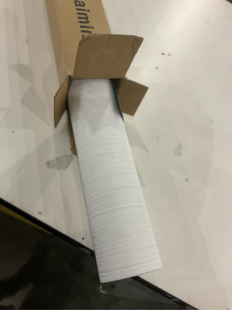 Condition photo showing Good Condition for Haimin Grasscloth Textured Wallpaper 24in X 393in Fabric Contact Paper White Wall Paper Linen Peel and Stick Self-Adhesive Thick Vinyl Embossed Film Wallpaper (White)