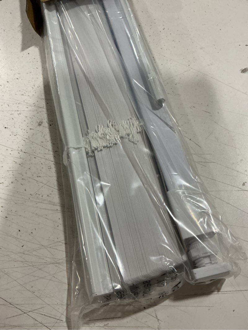 Condition photo showing Good Condition for unishades no drill blinds for windows 1" vinyl l-shaped slats cordless mini blinds for home, for window size 37" w × 64" h white white 37" w × 64" h