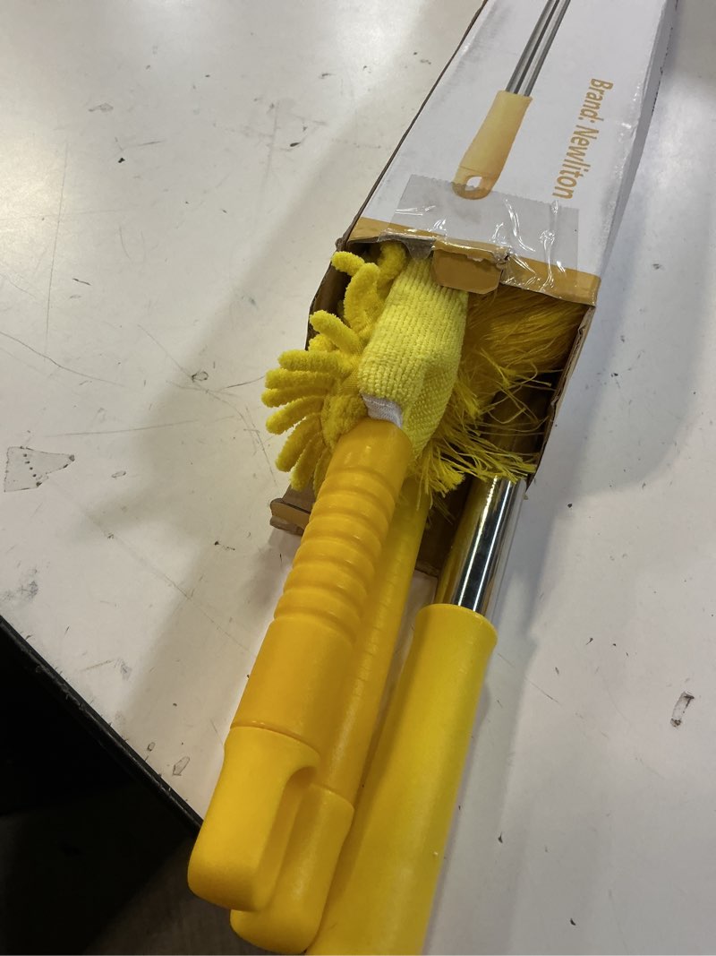Condition photo showing Good Condition for 17ft extendable duster with 2-9 ft extension pole for high ceilings, newliton cobweb duster for ceiling fans hard-to-reach areas, long handle microfiber dusting tool for home cleaning