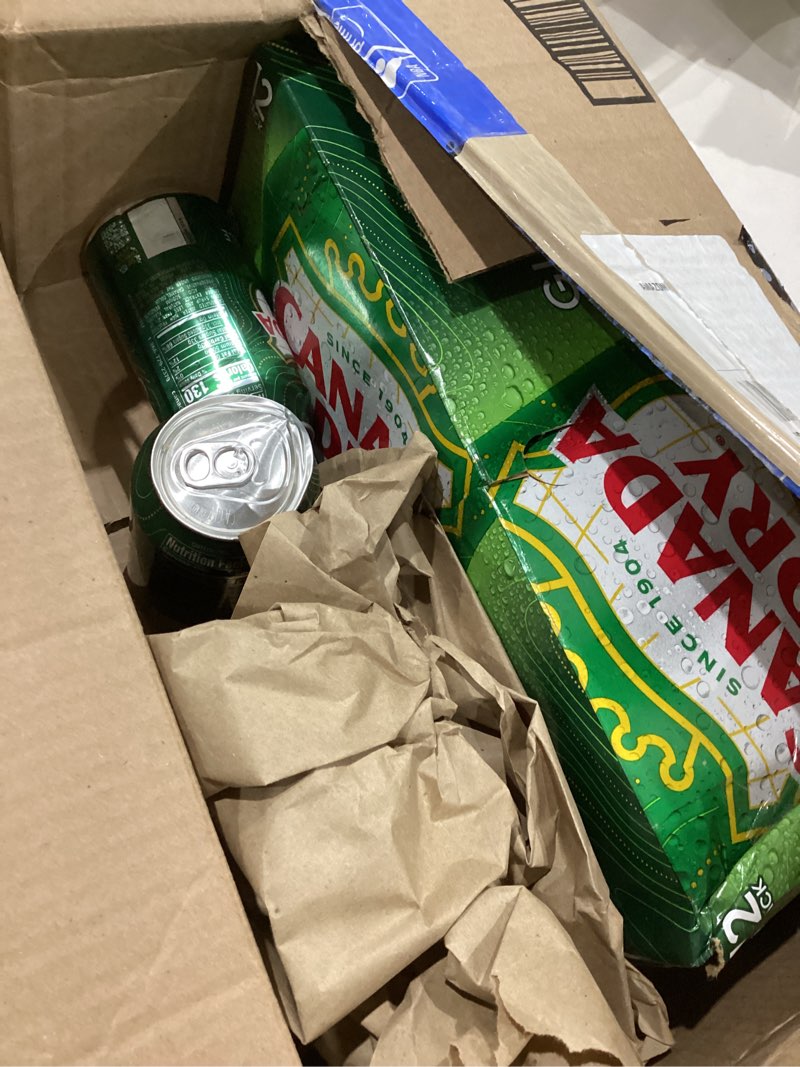 Condition photo showing As Is for canada dry ginger ale soda, 12 fl oz cans, 12 pack ginger 12 fl oz (pack of 12)