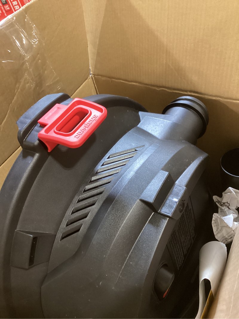 Condition photo showing As Is for shop-vac 12-gallon 5.5 hp corded wet/dry shop vacuum with accessories included