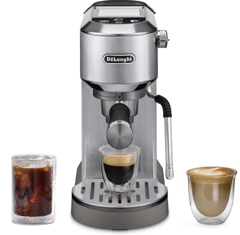 de'longhi dedica duo compact espresso machine - cold brew coffee maker with milk frother wand- for e