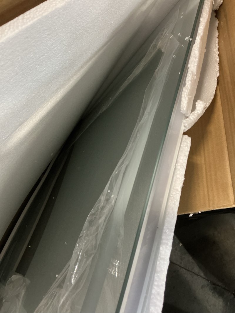 Condition photo showing Good Condition for tetote led bathroom mirror 30 x 36 with brushed gold frame anti-fog frontlit & backlit vanity mirror stepless dimmable lighted mirrors for bathroom wall 3 colors white/warm/natural wall-mounted 36"l x 30"w brushed gold