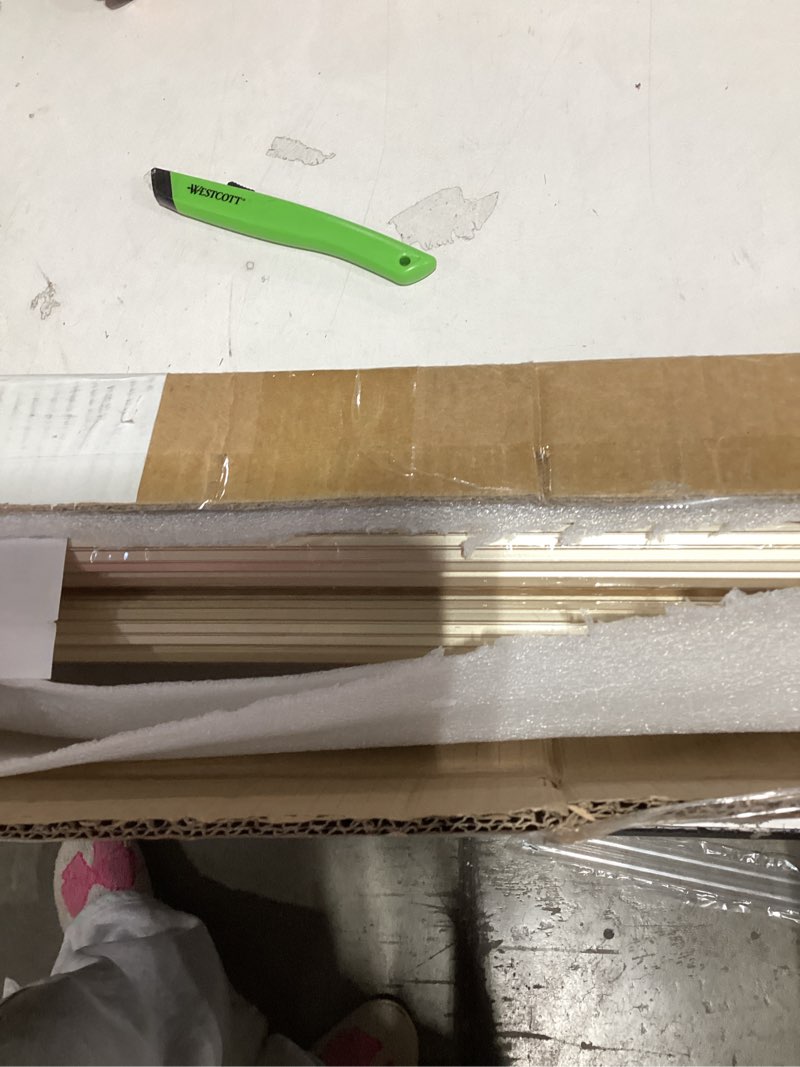 Condition photo showing Good Condition for Double Curtain Rods Tracks for Windows, Heavy Duty Slilent Drapery Rod rails with Aluminum Alloy Brackets, Modern Decorative Drapery Pole with Finial for Living Room Bedroom Window (Gold, 122in/3.1m) Gold 122in/3.1m