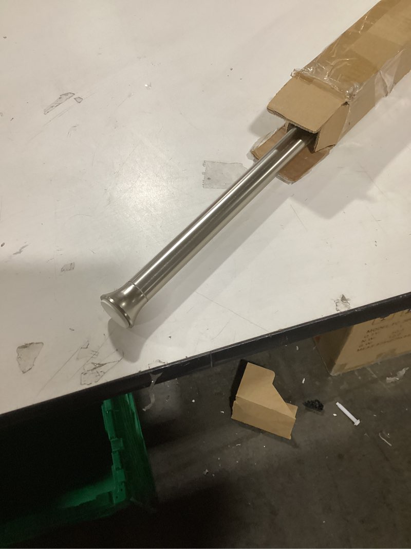 Condition photo showing Good Condition for Amazon Basics Tension Curtain Rod, Adjustable 54-90" Width - Nickel, Classic Finial Nickel 54-90" Indoor