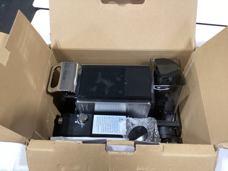 Condition photo showing As Is for pulzo espresso machine with integrated automatic milk frother, capsule coffee maker for k*cup capsule/ne*s original/coffee powder, one touch latte & cappuccino