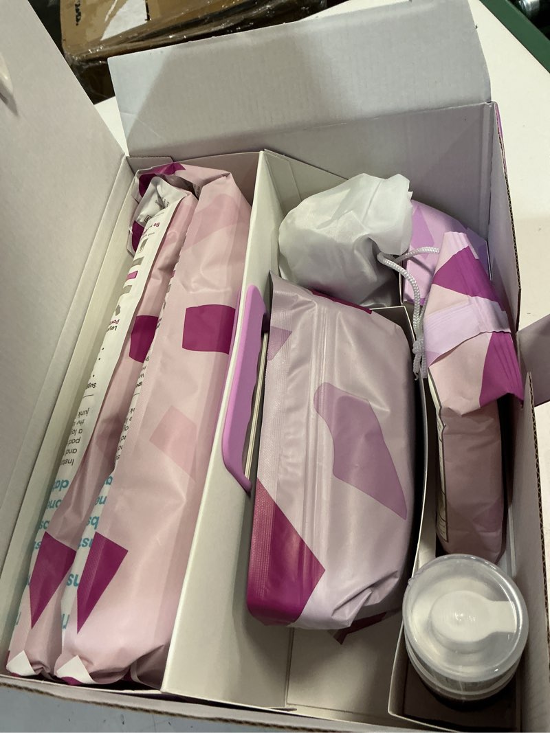 Condition photo showing New/Like New for frida mom 11pc postpartum essentials kit gift set, hospital bag must haves for new mom, includes 4 disposable postpartum underwear, 4 ice maxi pads, perineal healing foam & 24 pad liners & peri bottle postpartum kit