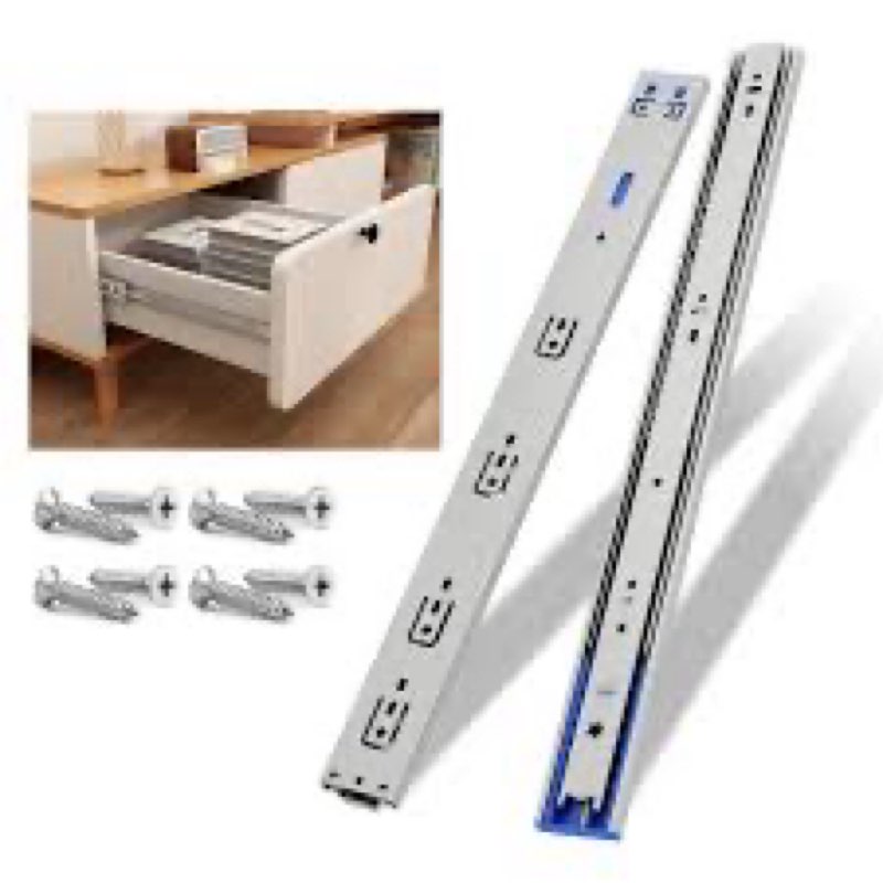 necilo 24 inch stainless steel soft close drawer slides, 100lb capacity full extension ball bearing 