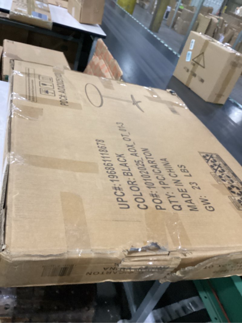 Condition photo showing As Is for flash furniture lars black 30'' round wood cocktail table with 30'' and 42'' columns