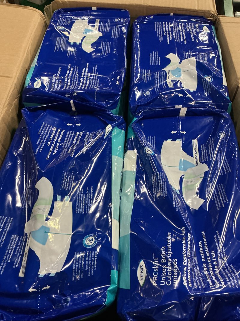 Condition photo showing New/Like New for tena proskin incontinence super briefs, adult diapers, super absorbency, bladder leaks control, large, 56 count large 56