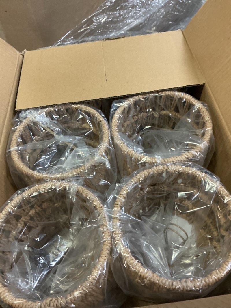 Condition photo showing Good Condition for 5.0 x 5.0in Chandelier Shades Set of 6, Small Rattan Lamp Shades Clip on Bulb, Boho Lamp Shades Replacement, Mini Cylinder Woven Lampshade, Clip on Lamp Shade for Floor Lamp Pendant Light Wall Sconces Clip On - Brown