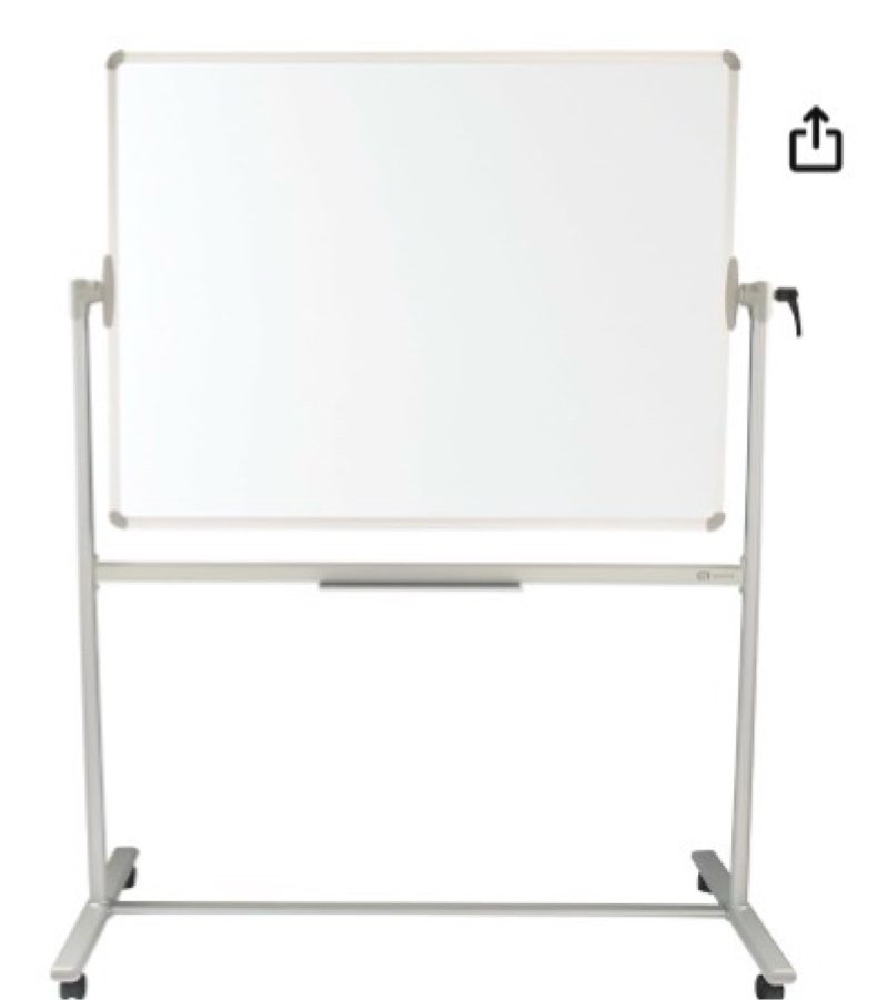 quartet magnetic dry-erase board, 48" x 36" (4' x 3') nano-clean easel whiteboard, double-sided, sil