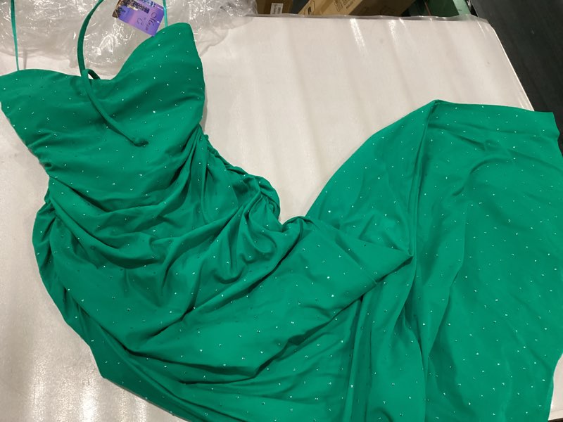 Condition photo showing As Is for Long Bodycon Evening Dress W/Detachable Straps & Stones Details SIZE 3 