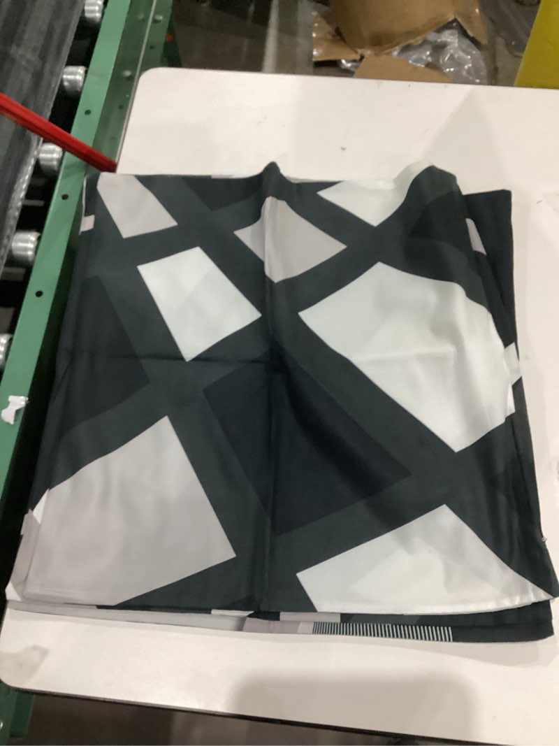 Condition photo showing Good Condition for Emvency Set of 4 Black Throw Pillow Covers Modern Abstract Grey Stripes Gray White Acrylic Bold Decorative Pillow Cases Home Decor Square 20x20 Inches Pillowcases 20" x 20" (Pack of 4) Black and Grey