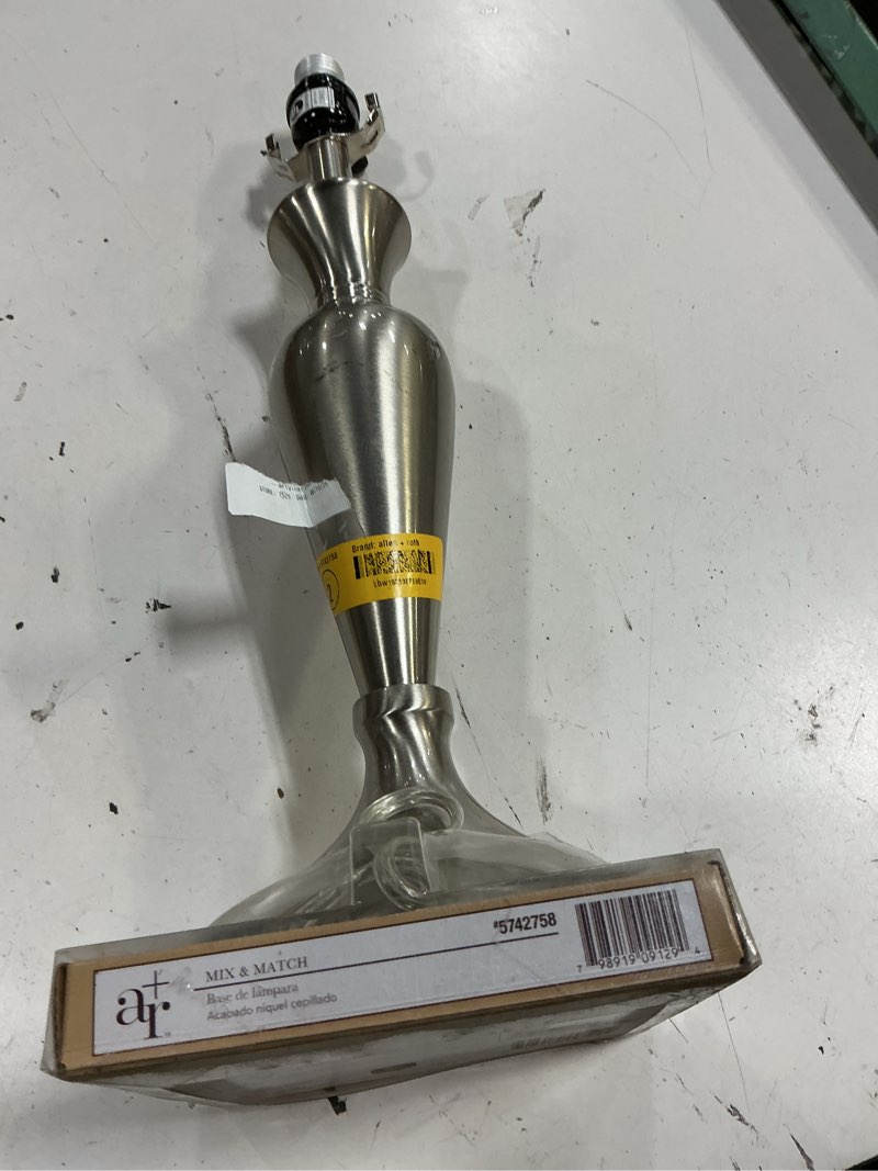 Condition photo showing Good Condition for allen + roth 18.5-in brushed steel plug-in metal lamp base