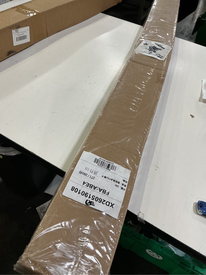 Condition photo showing New/Like New for cordless vinyl mini l blinds 52" w x 48" h, 1" slat white horizontal windows l blind for door, shades, camper, light filtering, interiors, arrive 1/2 inch narrower indoor