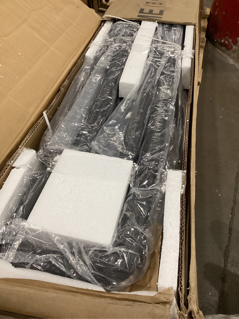 IDEALHOUSE Bunk Bed Twin Over Full Size with High Guardrail and Ladder,Twin Size Convertible Metal B