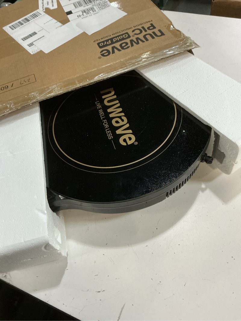 Condition photo showing Good Condition for nuwave gold precision induction cooktop, portable, powerful with large 8” heating coil,100°f to 575°f, 3 wattage settings, 12” heat-resistant cooking surface pic gold
