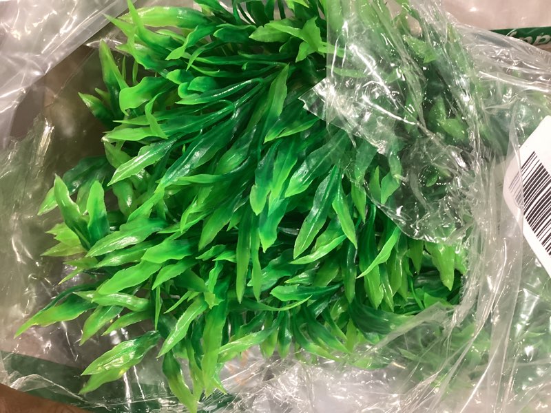 Condition photo showing Good Condition for tfwadmx plastic fish tank plants decoration artificial seaweed ornament for fish tank decor plastic plant for betta shrimp 2 pcs about 13 inch green-13''(2pcs)