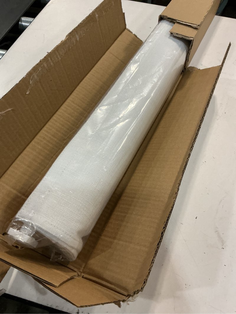 Condition photo showing New/Like New for no drill cordless roman shades for windows, 20" w × 64" h - 100% blackout - linen - mist white 100% blackout - linen - white 20" w × 64" h