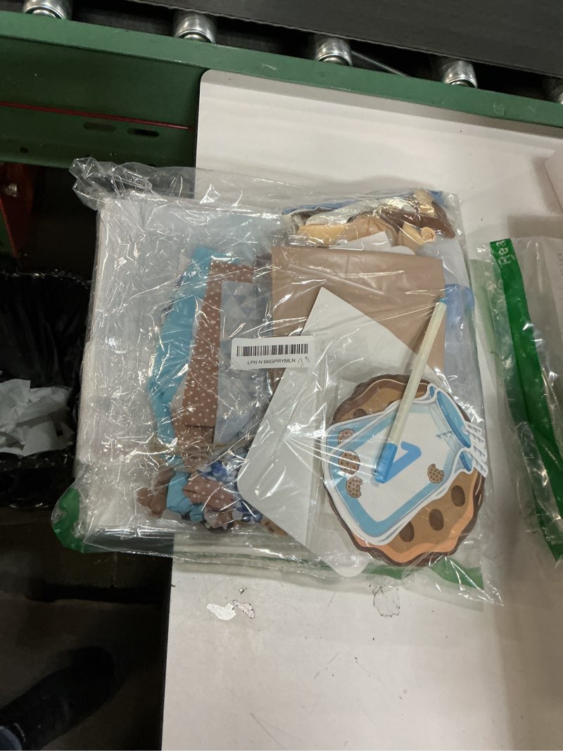 Condition photo showing item condition for Milk and Cookies 1st Birthday Party Decorations, 1st Birthday Decorations Boy, One Sweet First Party Supplies Backdrop Balloon Banner Cake Topper Crown Boxes Poster for One Year Old Boy
