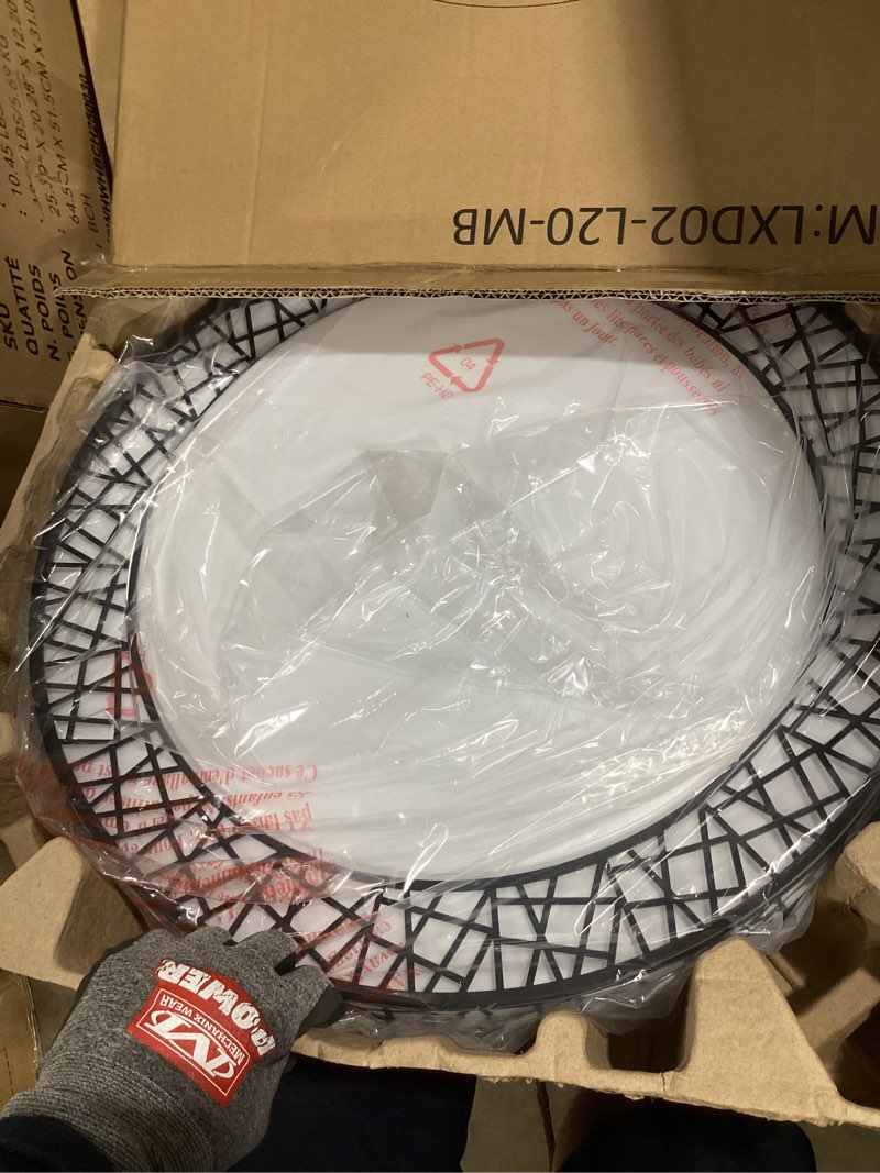 Condition photo showing New/Like New for 20 inch flush mount ceiling light, modern black led ceiling light fixture, 42w 4000lm 2700-6500k adjustable, dimmable ceiling lights for bedroom, kitchen, hallway, bathroom, etl listed 20 inch black