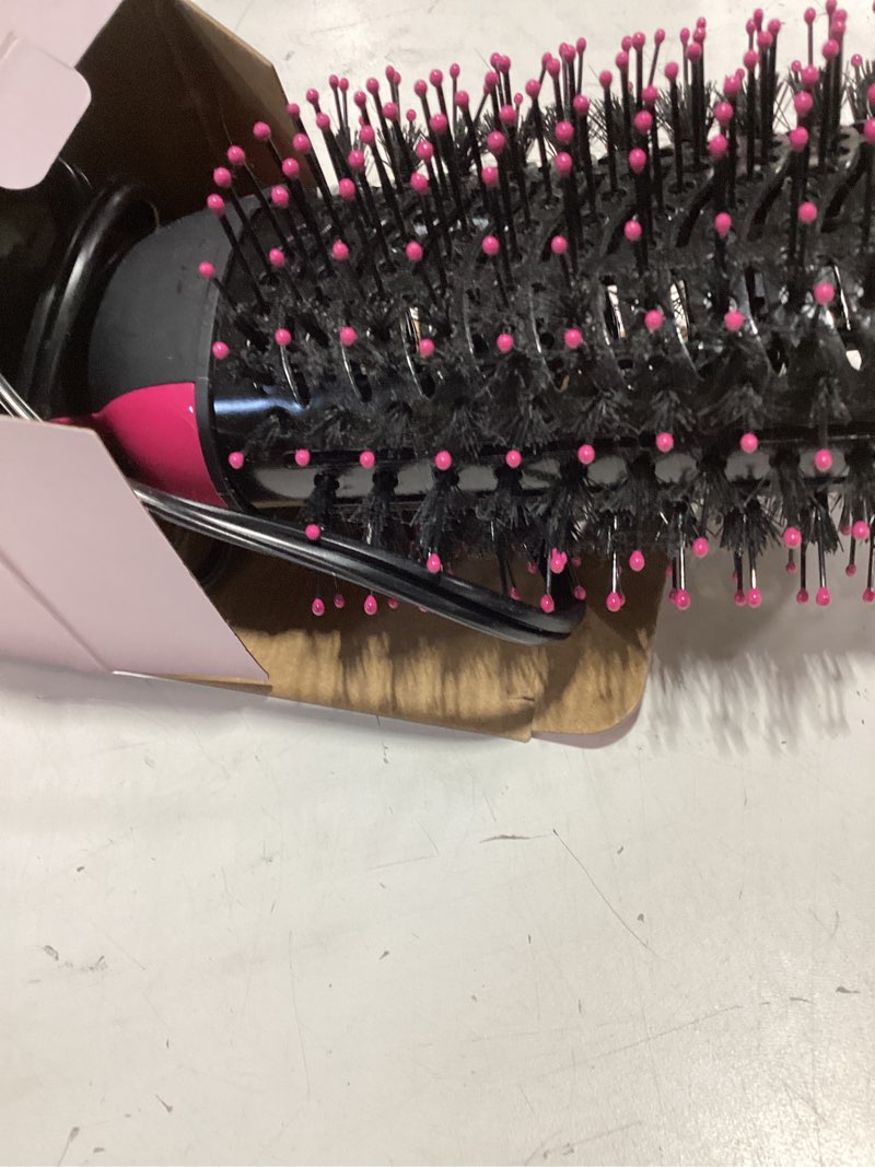 Condition photo showing As Is for hair dryer brush blow dryer brush in one, upgraded 4 in 1 hair dryer and styler volumizer with negative ion anti-frizz ceramic titanium barrel hot air hair straightener brush black/pink