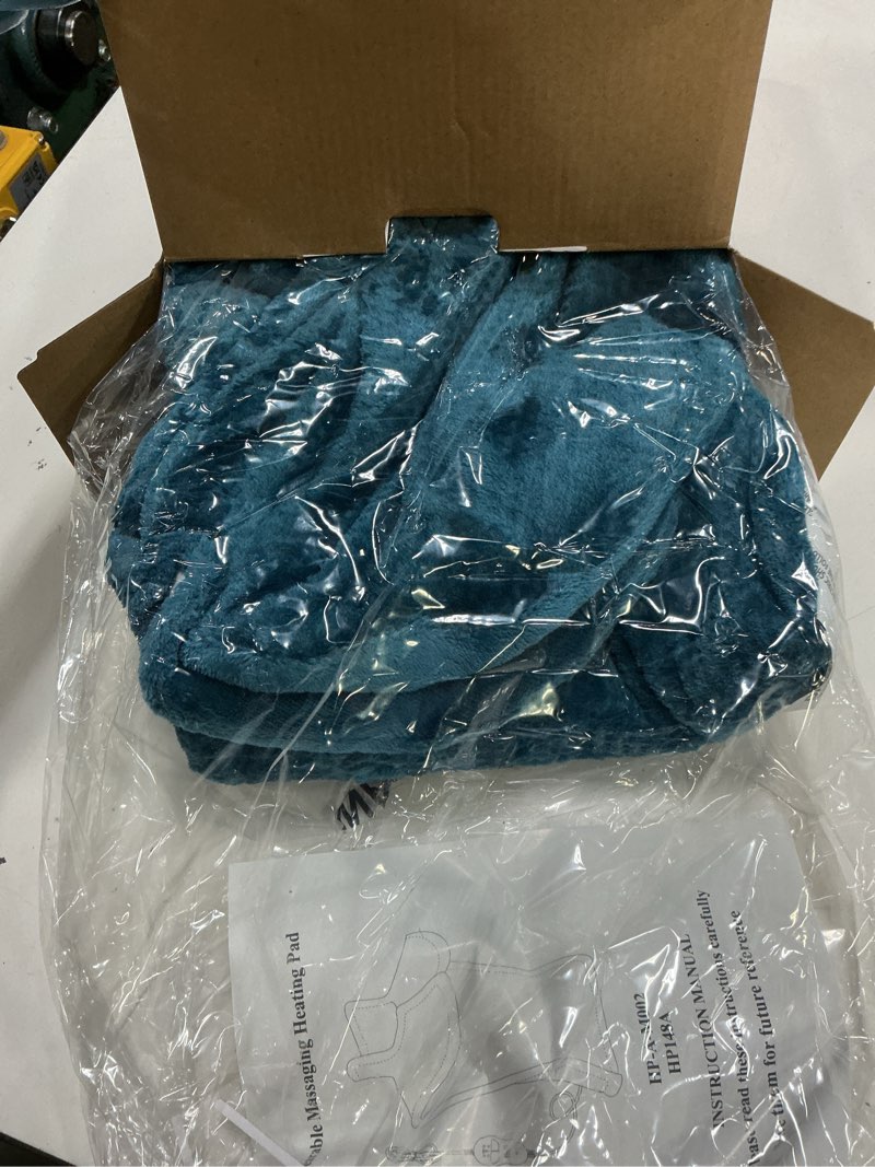 Condition photo showing New/Like New for heating pad for neck - wearable electric heating pads for back, shoulder and waist, large heat pad with 4 massage modes & 2 heat levels for women, men, mom, 24"x35", 2 motor, teal 24"x35" 2 motor teal