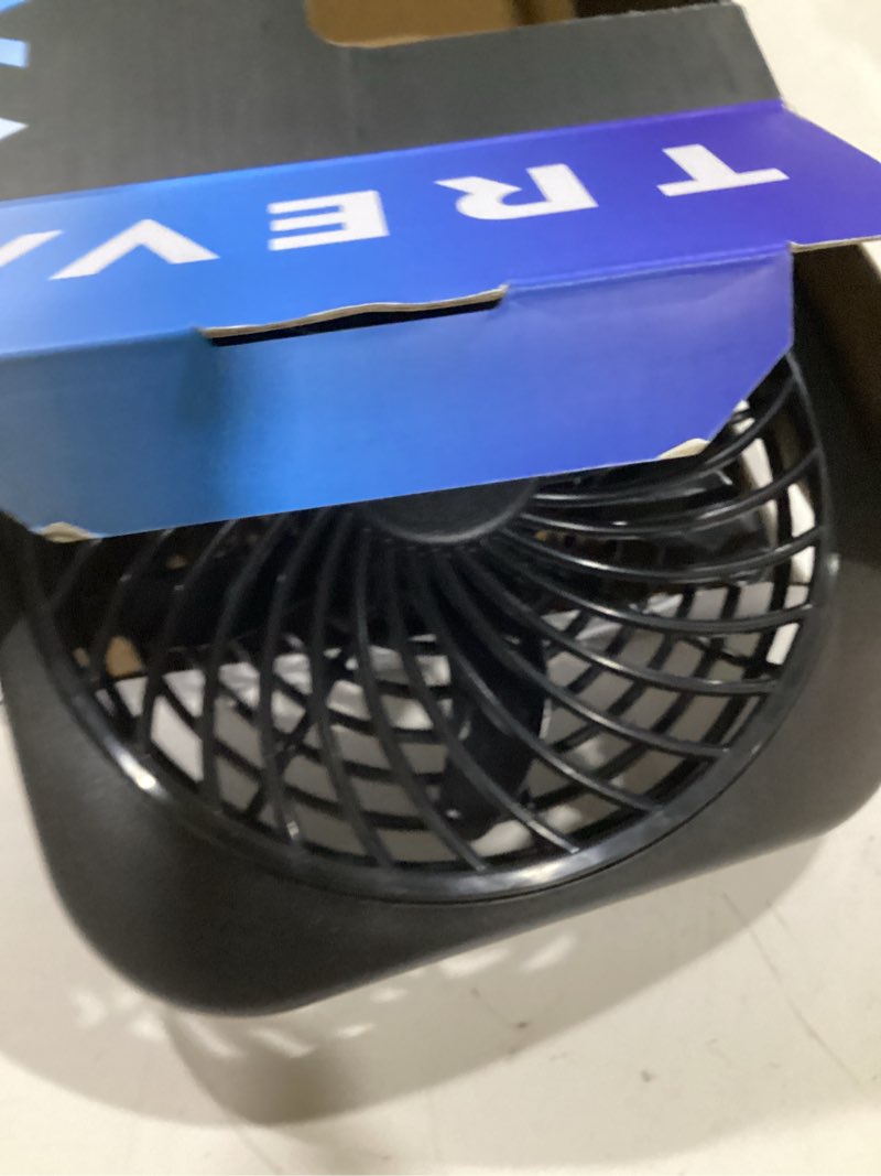 Condition photo showing Good Condition for o2cool treva 5 inch battery powered fan portable desk fan 2 cooling speeds with compact folding & tilt design cubicle accessories small portable (black) black 1 unit