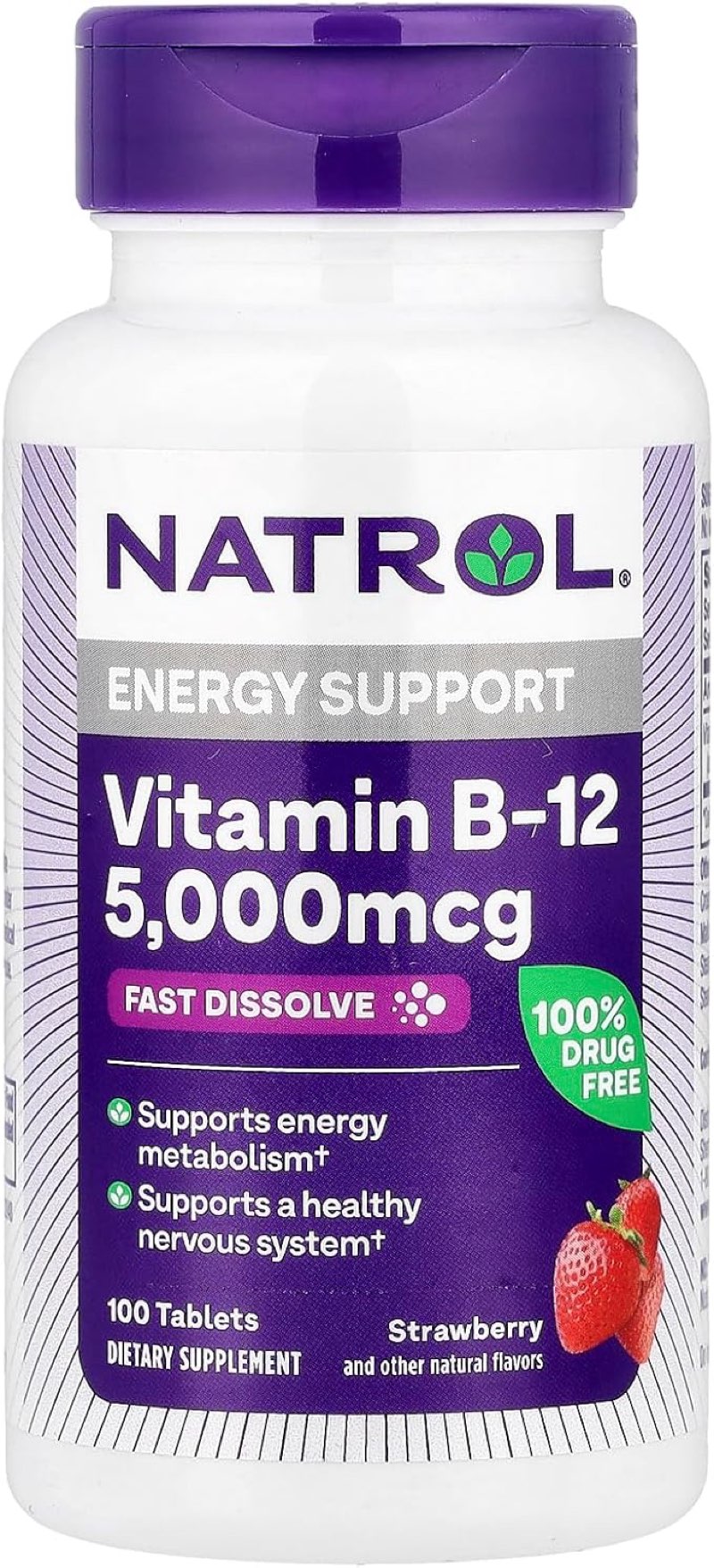 Best by oct/31/26)NATROL VIT B12,5000MCG,FAST DSLV, 2/100 TAB