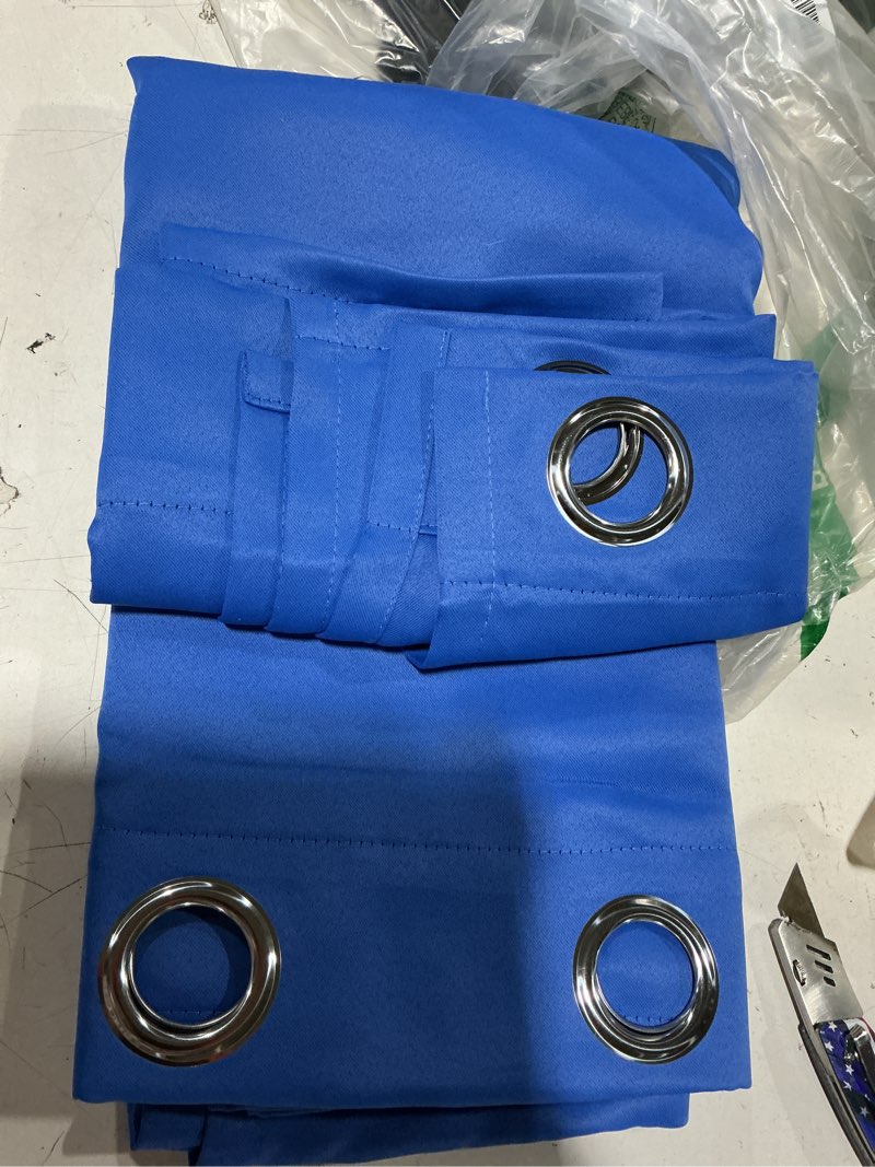 Condition photo showing Good Condition for bgment room darkening curtains 63 inches long - grommet thermal insulated drapes window treatment curtains for bedroom, 2 panels, 42 x 63 inch, classic blue classic blue 42"w x 63"l (pack of 2)