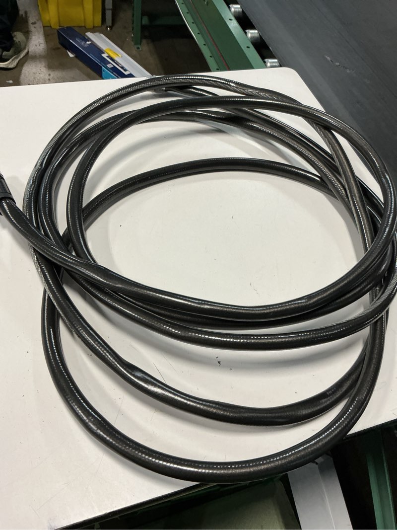 Condition photo showing As Is for neverkink teknor apex 5/8-in x 25-ft heavy-duty kink free vinyl gray coiled hose