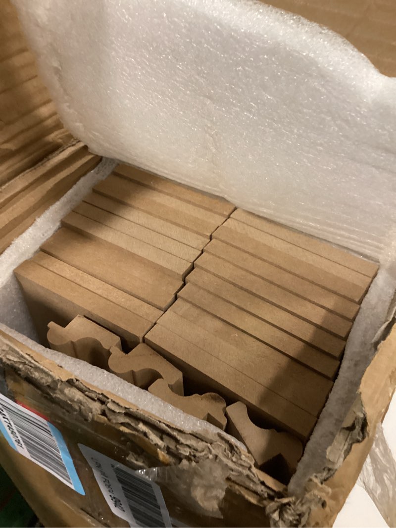 Condition photo showing Good Condition for Art3d Premade Board and Batten Paintable Wainscoting Kit, MDF Accent Wall Panel for Kitchen Bedroom Living Room Home Decor Covers 189 x 54 in. Molding Trim Slat with Edge Strip 189 x 54 Inch Log Color