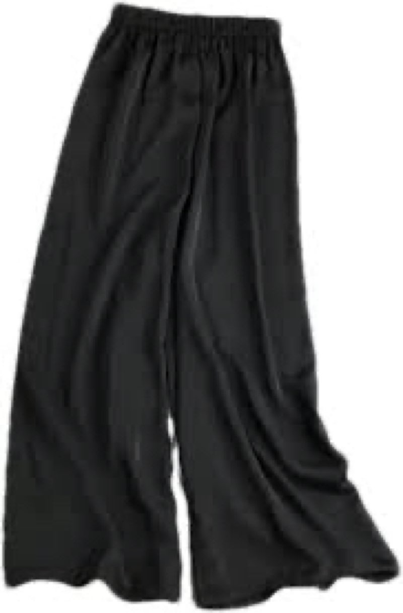 Elastic waist silky pants (short)