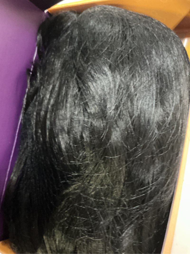 Condition photo showing New/Like New for kome black synthetic lace front wig, beginner friendly wigs t part glueless long curly wavy wigs with bangs for women cosplay daily use 28in(#1b) black #1b
