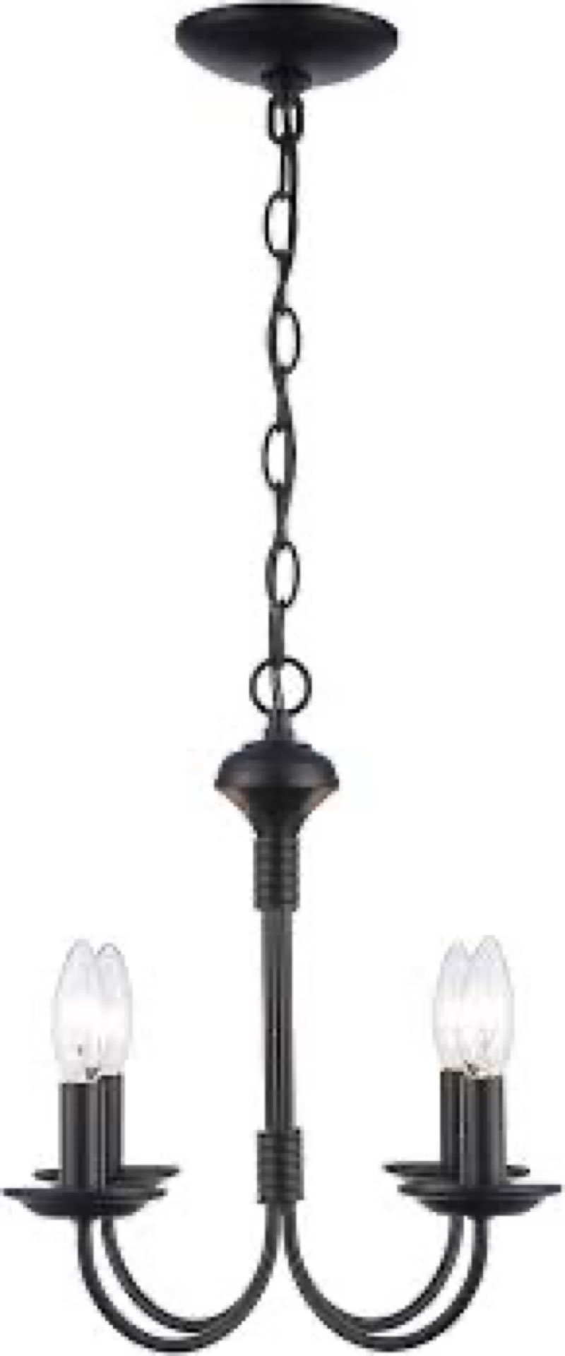 Trans Globe Lighting 9014 BK Candle Collection Fifteen Inch Four Light Ceiling Chandelier I in a Black Finish I Traditional Style Light Fixture I