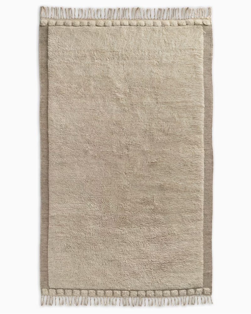 Saje Wool Shag Rug, Neutral, 5' x 8'