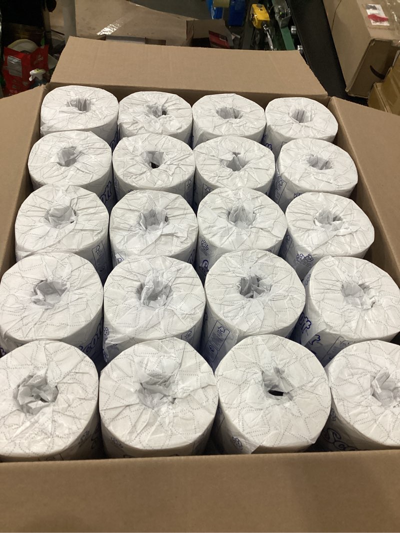 Condition photo showing New/Like New for scott professional 100% recycled fiber standard roll bulk toilet paper (13217), 2-ply, elevated design, white, individually wrapped (80 rolls of 473 sheets, 37,840 sheet total)