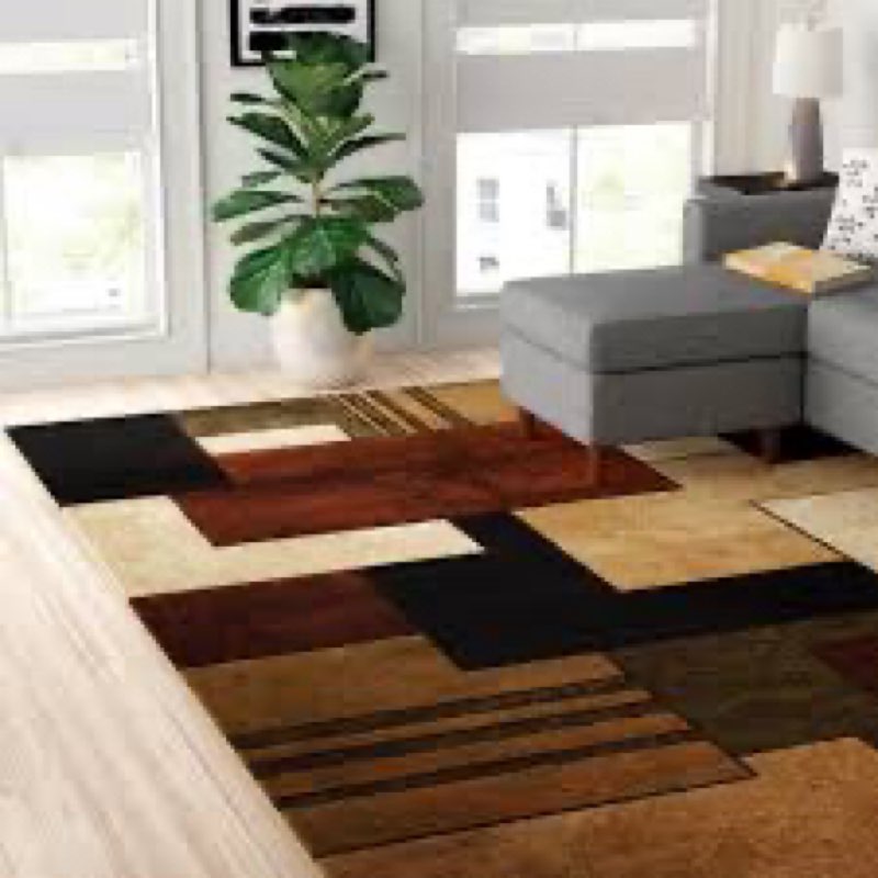 Amalyn Geometric Brown/Green Area Rug Rug Size: Runner 7'10" x 10'6"