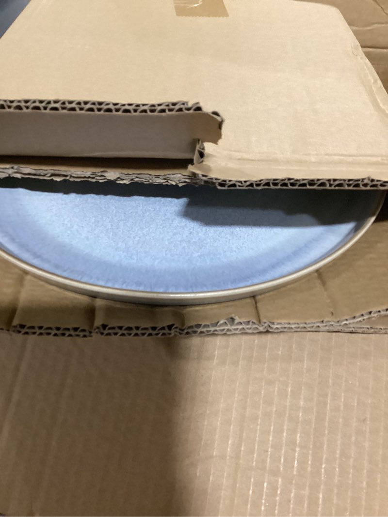 Condition photo showing Good Condition for Gibson Elite Contempo Classic Double Bowl Dinnerware Set, Service for 4 (16pcs), Light Blue