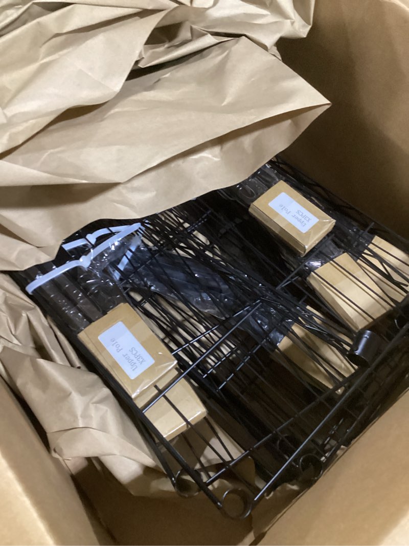 Condition photo showing Good Condition for singaye metal shelves wire shelving?storage rack standing units shelf for kitchen laundry bathroom closet organizers pantry narrow mesh adjustable 10" d x 16" w x 55" h black black 5 tier 10"dx16"wx55"h