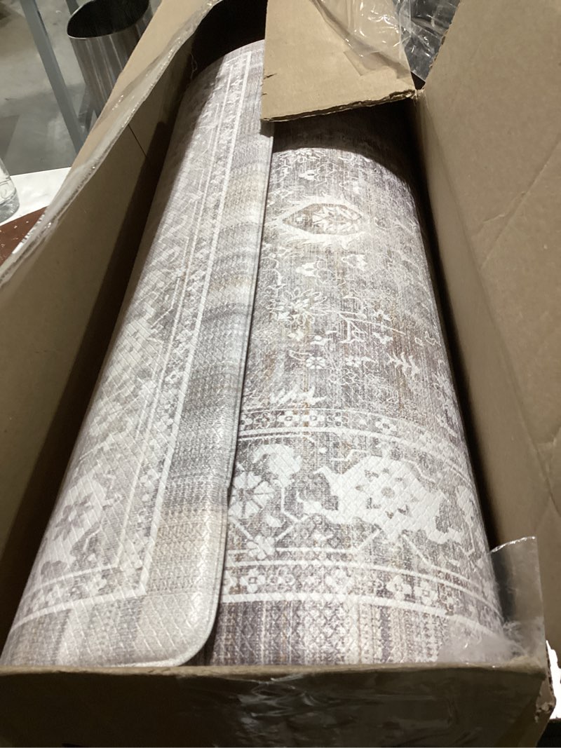 Condition photo showing Good Condition for dexi kitchen floor mats cushioned anti fatigue, 23x86 long wide standing comfort runner rug, waterproof retro floral memory foam padded for front sink laundry, beige grey 86"l x 23"w x 0.4"th beige grey