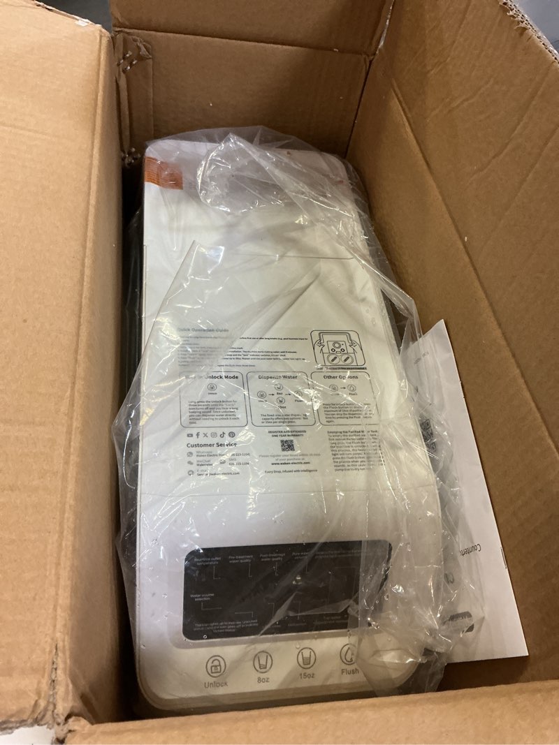 Condition photo showing As Is for Waken Electric C11S Reverse Osmosis Water Filtration System Countertop 180oz Water Tank 4:1 Pure to Drain 8 Stage RO Filter No Installation for Home Apartment Condo RV Arctic White